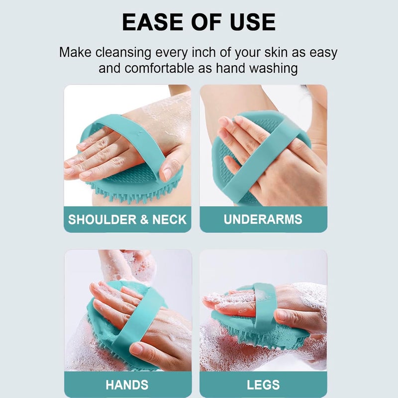RamPula Silicone Body Scrubber Shower Brush Super-Exfoliating Body Brush & Non-Slip Strap, Loofah Alternative Bath Scrubber for Sensitive/All Skin Types, Gentle Massage & Effective Shower Exfoliation - Image 5